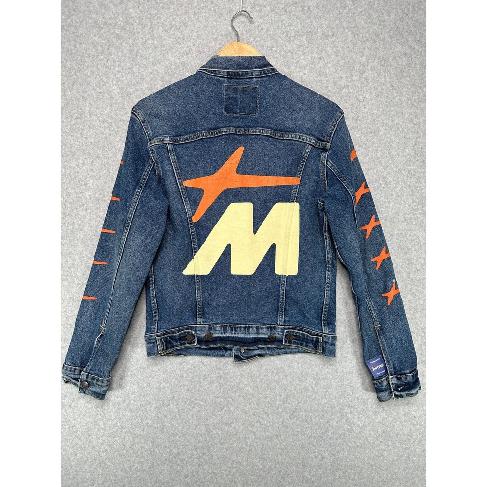 M-STAR Star Jacket LEVIS Denim Button Up Distressed Vintage Size‎ Small